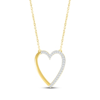 Hallmark Diamonds Interlocking Hearts Necklace 1/5 ct tw 10K Yellow Gold  18