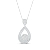 Thumbnail Image 0 of Diamond Teardrop Necklace 1 ct tw Round-cut Sterling Silver 18"