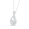 Thumbnail Image 1 of Diamond Teardrop Necklace 1 ct tw Round-cut Sterling Silver 18"