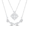Thumbnail Image 0 of Diamond Heart Clover Convertible Necklace 1/10 ct tw Round-cut Sterling Silver 18"