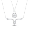 Thumbnail Image 1 of Multi-Diamond Pear Convertible Necklace 1/6 ct tw Round-cut Sterling Silver 18&quot;