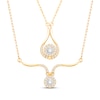 Thumbnail Image 1 of Diamond Halo Convertible Necklace 1/5 ct tw Round-cut 10K Yellow Gold 18&quot;