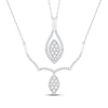 Thumbnail Image 0 of Multi-Diamond Marquise Convertible Necklace 3/8 ct tw Round-cut Sterling Silver 18"