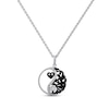 Thumbnail Image 0 of Black & White Yin-Yang Heart Necklace 1/10 ct tw Round-cut Sterling Silver 18"