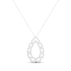 Thumbnail Image 1 of Diamond Hexagon Teardrop Necklace 1/3 ct tw Round & Baguette-cut 10K White Gold 18&quot;