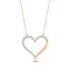 Thumbnail Image 1 of Diamond Heart Necklace 1/6 ct tw Round-cut 10K Rose Gold 18&quot;