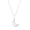 Thumbnail Image 1 of Diamond Crescent Moon Necklace 1/10 ct tw Round-cut Sterling Silver 18&quot;