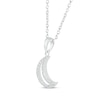 Thumbnail Image 2 of Diamond Crescent Moon Necklace 1/10 ct tw Round-cut Sterling Silver 18&quot;