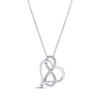 Thumbnail Image 0 of Diamond Heart Infinity Necklace 1/6 ct tw Sterling Silver 18"