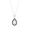 Thumbnail Image 1 of Black & White Diamond Double Teardrop Necklace 1/3 ct tw Sterling Silver 18&quot;