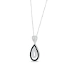 Thumbnail Image 2 of Black & White Diamond Double Teardrop Necklace 1/3 ct tw Sterling Silver 18&quot;