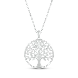 Diamond Family Tree Necklace 1/20 ct tw Sterling Silver 18&quot;