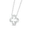 Thumbnail Image 2 of Diamond Open Clover Necklace 1/20 ct tw Sterling Silver 18&quot;