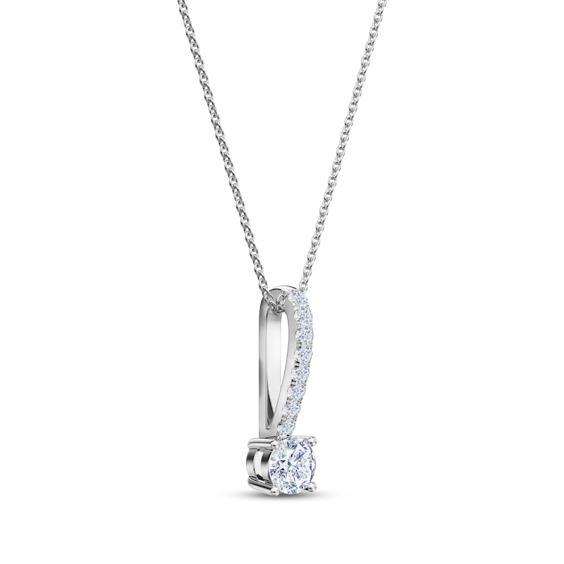 Main Image 2 of Diamond Drop Necklace 1/5 ct tw 14K White Gold 18&quot;