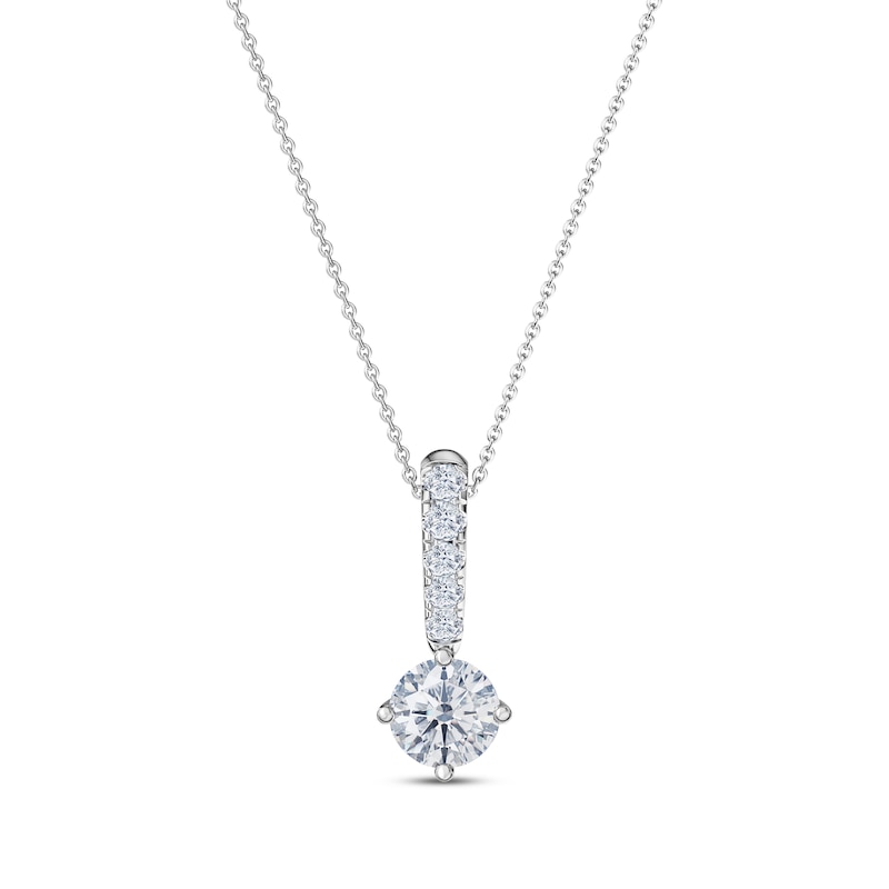 Main Image 1 of Diamond Drop Necklace 1/2 ct tw 14K White Gold 18&quot;