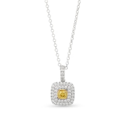 Le Vian Sunny Yellow Diamond Necklace 1/2 ct tw 14K Two-Tone Gold