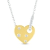 Thumbnail Image 1 of Diamond Bubbles Heart Necklace 1/8 ct tw Sterling Silver & 10K Yellow Gold 18&quot;