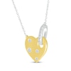 Thumbnail Image 2 of Diamond Bubbles Heart Necklace 1/8 ct tw Sterling Silver & 10K Yellow Gold 18&quot;