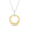 Thumbnail Image 0 of Diamond Bubbles Circle Drop Necklace 1/8 ct tw 10K Two-Tone Gold 18"