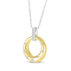 Thumbnail Image 1 of Diamond Bubbles Circle Drop Necklace 1/8 ct tw 10K Two-Tone Gold 18"