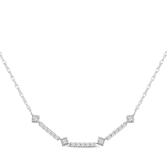 Diamond Smile Necklace 1/10 ct tw 10K White Gold 18"