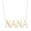 Thumbnail Image 0 of Diamond "Nana" Hearts Block Letter Necklace 1/20 ct tw 10K Yellow Gold 18"
