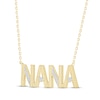 Thumbnail Image 1 of Diamond "Nana" Hearts Block Letter Necklace 1/20 ct tw 10K Yellow Gold 18"