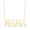 Thumbnail Image 2 of Diamond "Nana" Hearts Block Letter Necklace 1/20 ct tw 10K Yellow Gold 18"