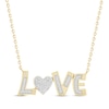 Thumbnail Image 1 of Diamond &quot;Love&quot; Heart Necklace 1/10 ct tw 10K Yellow Gold 18&quot;