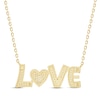 Thumbnail Image 3 of Diamond &quot;Love&quot; Heart Necklace 1/10 ct tw 10K Yellow Gold 18&quot;