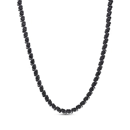Black Diamond Tennis Necklace 1/2 ct tw Sterling Silver 17&quot;