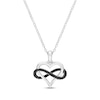 Thumbnail Image 1 of Black Diamond Heart Infinity Necklace 1/6 ct tw Sterling Silver 18&quot;