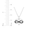 Thumbnail Image 2 of Black Diamond Heart Infinity Necklace 1/6 ct tw Sterling Silver 18&quot;