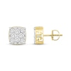 Thumbnail Image 3 of Men's Multi-Diamond Greek Key Stud Earrings 1 ct tw 10K Yellow Gold