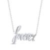 Thumbnail Image 2 of Diamond &quot;Forever&quot; Script Necklace 1/6 ct tw Sterling Silver 18&quot;