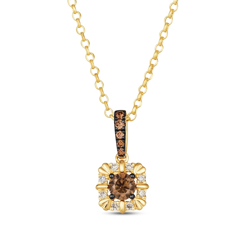 Main Image 1 of Le Vian Chocolate Diamonds Necklace 3/8 ct tw 14K Honey Gold 19”