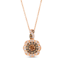 Le Vian Chocolate Diamond Necklace 1 ct tw 14K Strawberry Gold 19”