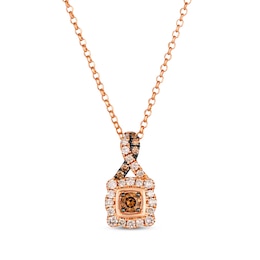 Le Vian Chocolate Twist Round-Cut Diamond Necklace 3/4 ct tw 14K Strawberry Gold 19”