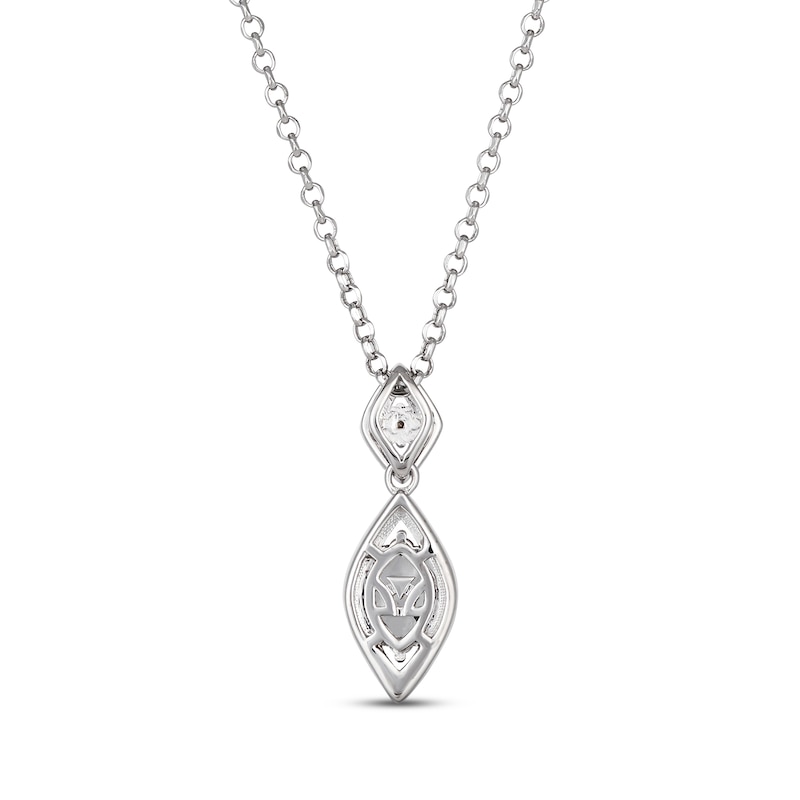 Main Image 3 of Le Vian Diamond Lattice Weave Marquise Drop Necklace 1/4 ct tw 14K Vanilla Gold 19”