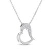 Thumbnail Image 1 of Diamond Accent Tilted Heart Necklace Sterling Silver 18”