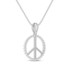 Thumbnail Image 1 of Diamond Peace Symbol Necklace 1/10 ct tw Sterling Silver 18”