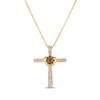 Thumbnail Image 1 of Le Vian Chocolate Diamond Cross Necklace 1/4 ct tw 14K Honey Gold 19”