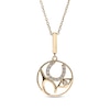 Thumbnail Image 1 of Diamond Lucky Symbols Circle Necklace 1/10 ct tw 10K Yellow Gold 18”