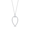 Thumbnail Image 3 of Round-Cut Diamond Pointed Oval Outline Necklace 1/5 ct tw Sterling Silver 18”