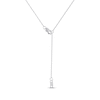 Thumbnail Image 4 of Round-Cut Diamond Pointed Oval Outline Necklace 1/5 ct tw Sterling Silver 18”