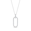 Thumbnail Image 1 of Round-Cut Diamond Oblong Outline Necklace 1/5 ct tw Sterling Silver 18&quot;