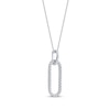 Thumbnail Image 2 of Round-Cut Diamond Oblong Outline Necklace 1/5 ct tw Sterling Silver 18&quot;