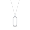 Thumbnail Image 3 of Round-Cut Diamond Oblong Outline Necklace 1/5 ct tw Sterling Silver 18&quot;