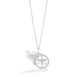 True Fans Tennessee Titans 1/10 CT. T.W. Diamond Logo Necklace in Sterling Silver