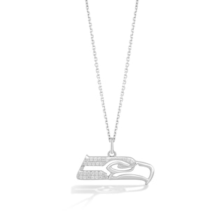 True Fans New York Jets Diamond Accent Football Necklace in Sterling Silver